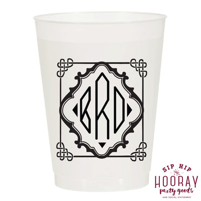 Nouveau Monogram Frosted Cups