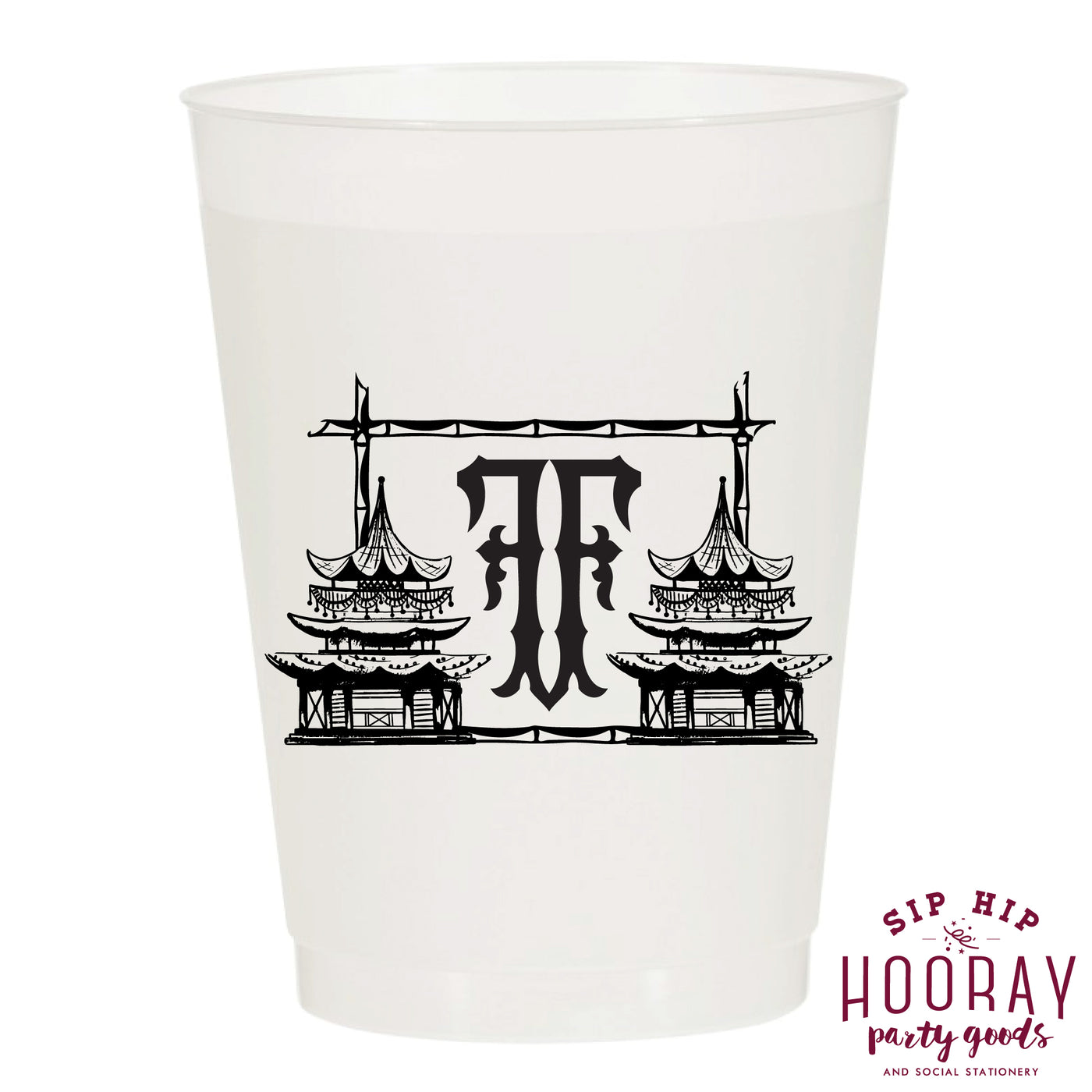 Nouveau Monogram Frosted Cups