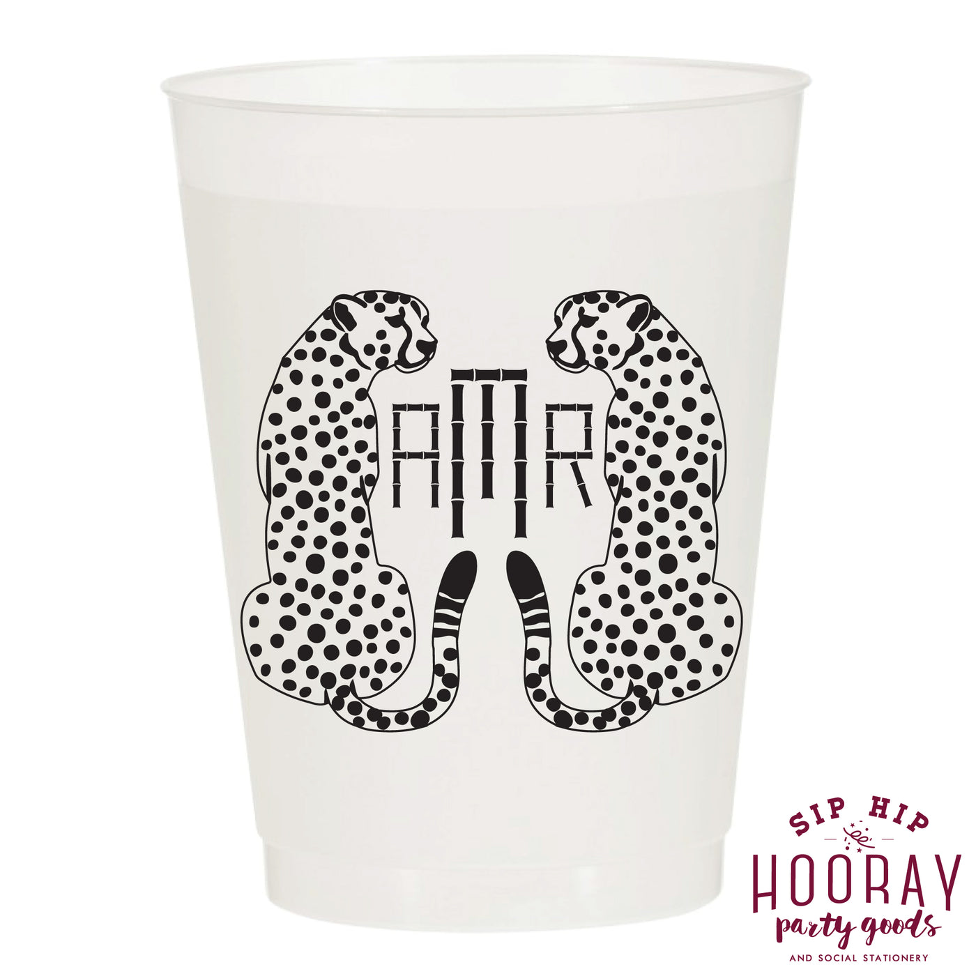 Nouveau Monogram Frosted Cups