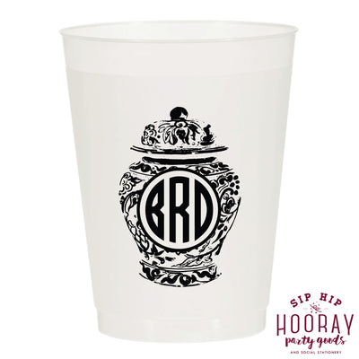Nouveau Monogram Frosted Cups