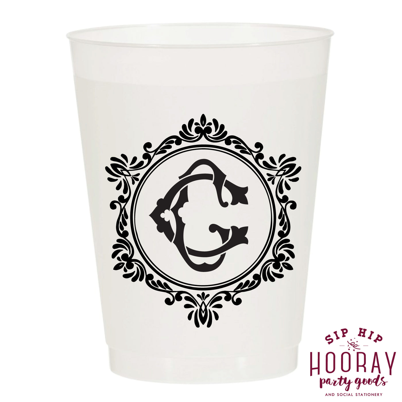 Nouveau Monogram Frosted Cups