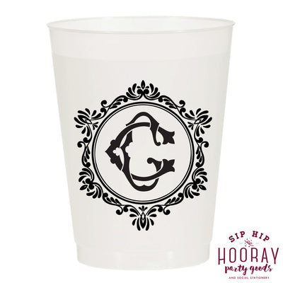 Nouveau Monogram Frosted Cups