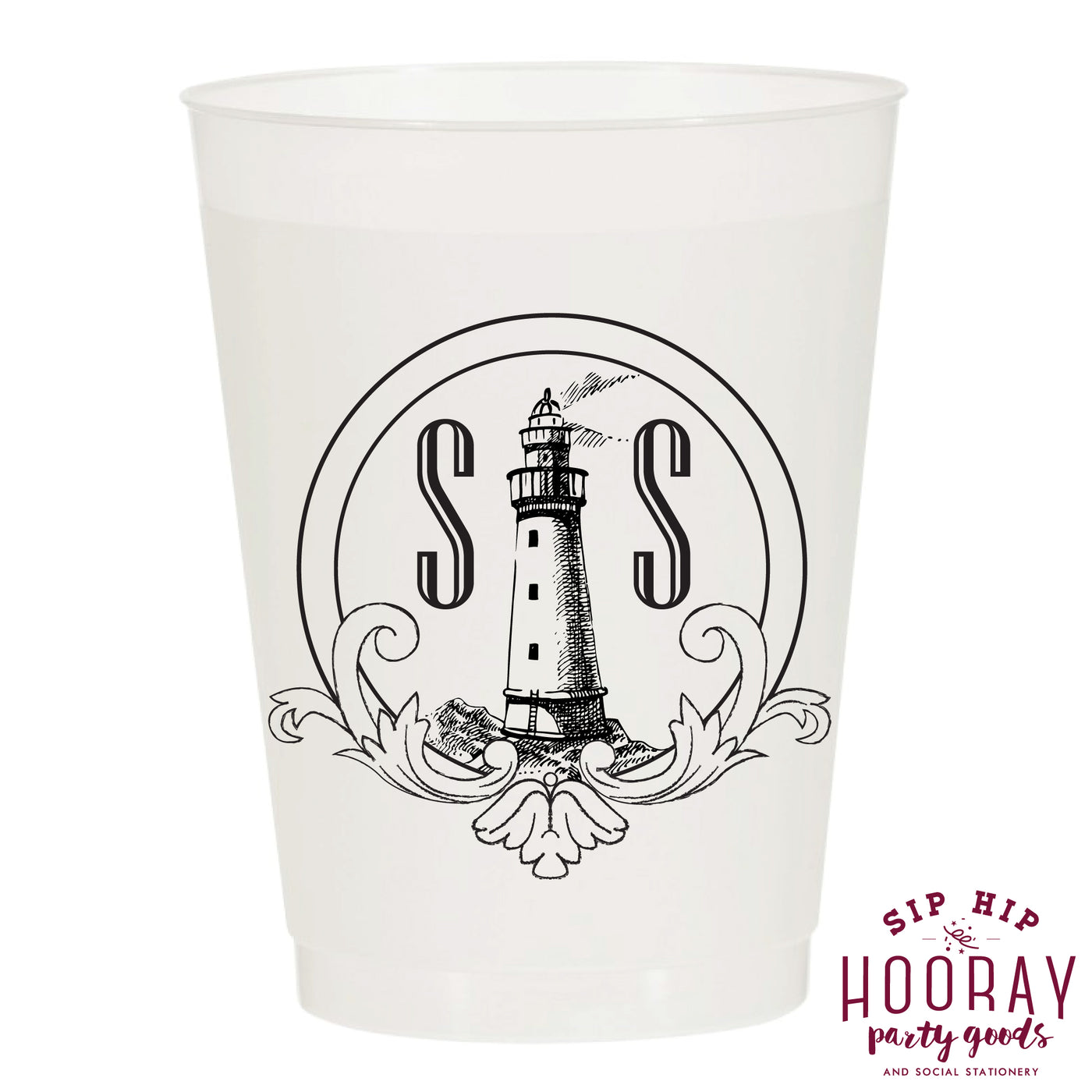 Nouveau Monogram Frosted Cups