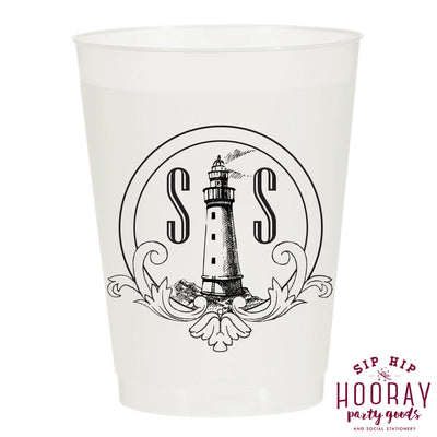 Nouveau Monogram Frosted Cups