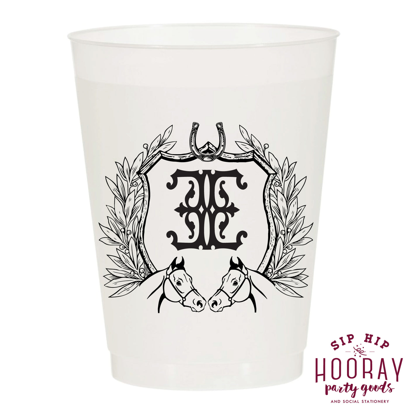 Nouveau Monogram Frosted Cups