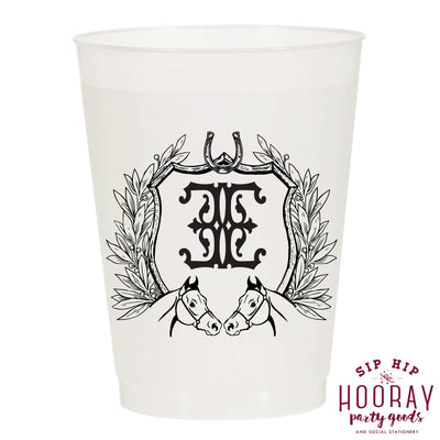 Nouveau Monogram Frosted Cups