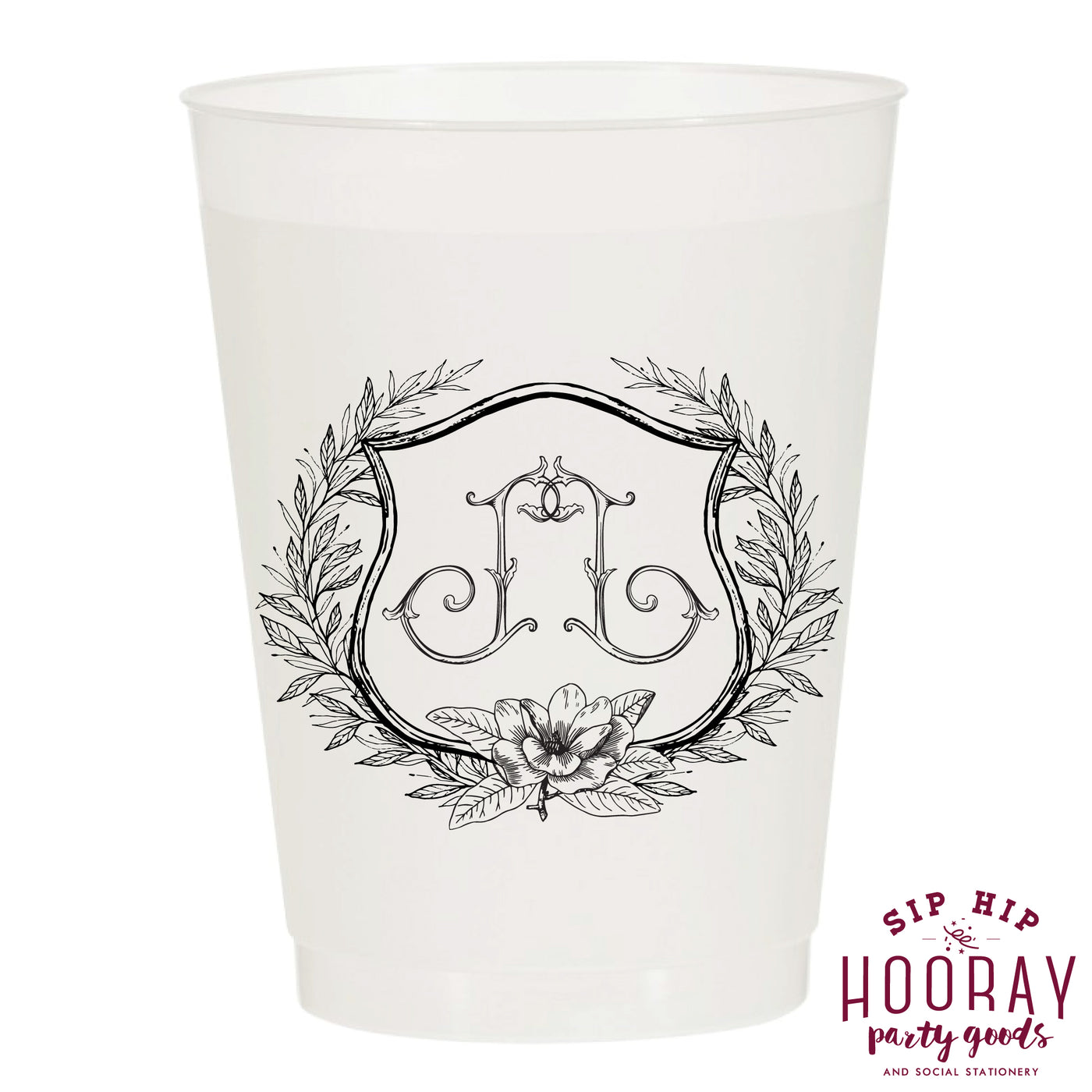 Nouveau Monogram Frosted Cups