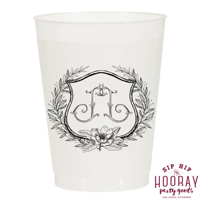 Nouveau Monogram Frosted Cups