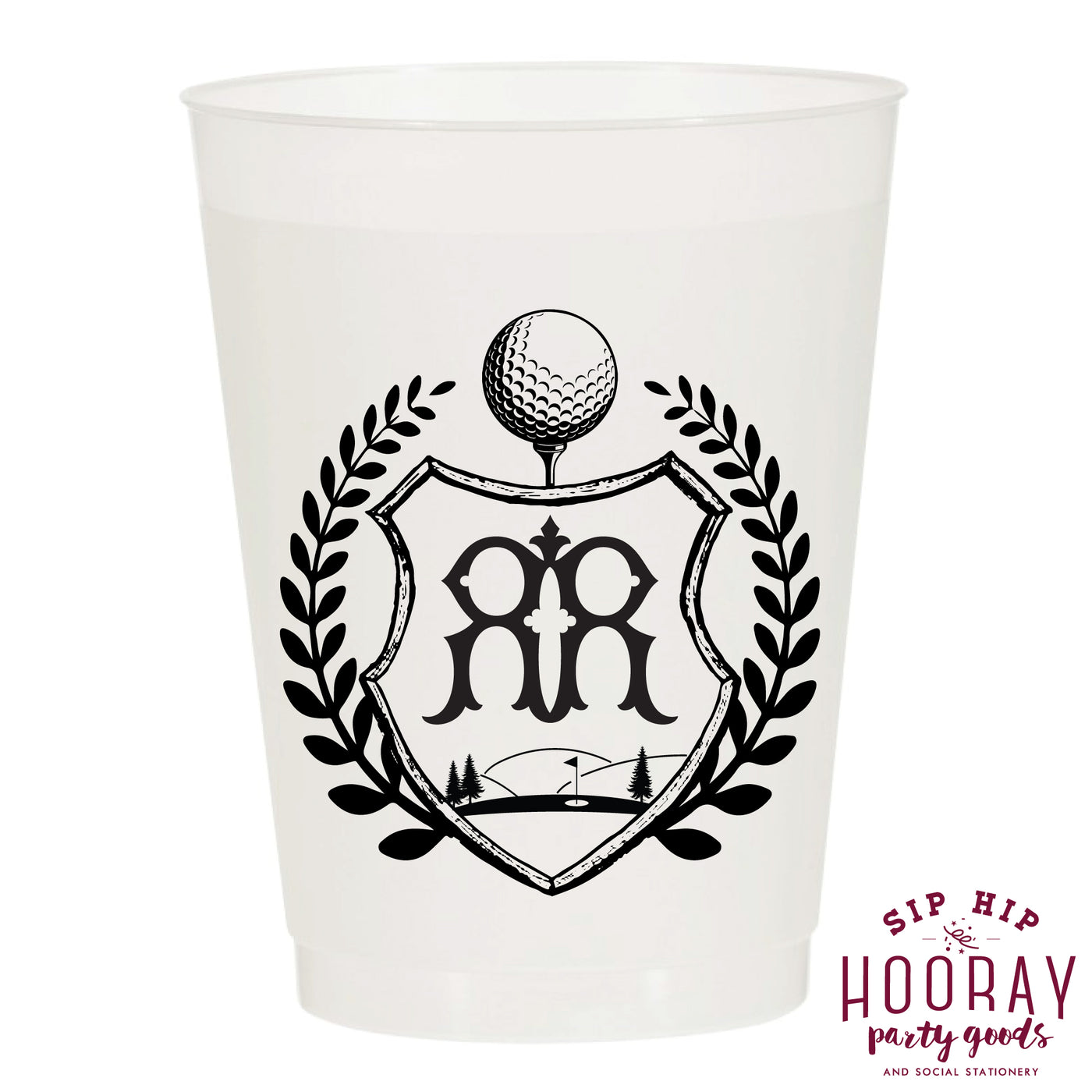 Nouveau Monogram Frosted Cups