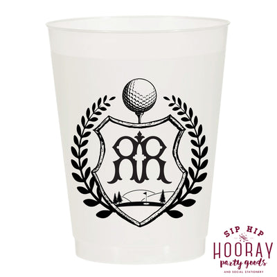 Nouveau Monogram Frosted Cups