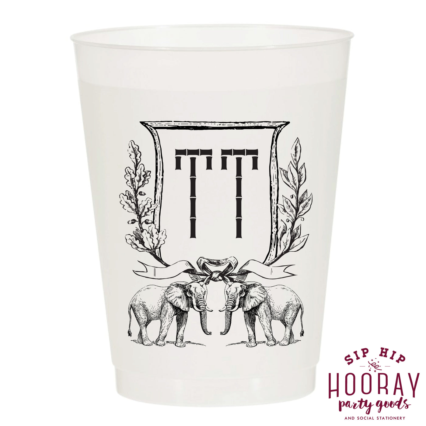 Nouveau Monogram Frosted Cups