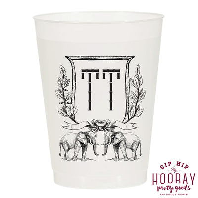 Nouveau Monogram Frosted Cups