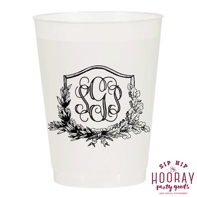 Nouveau Monogram Frosted Cups
