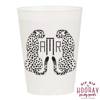 Nouveau Monogram Frosted Cups