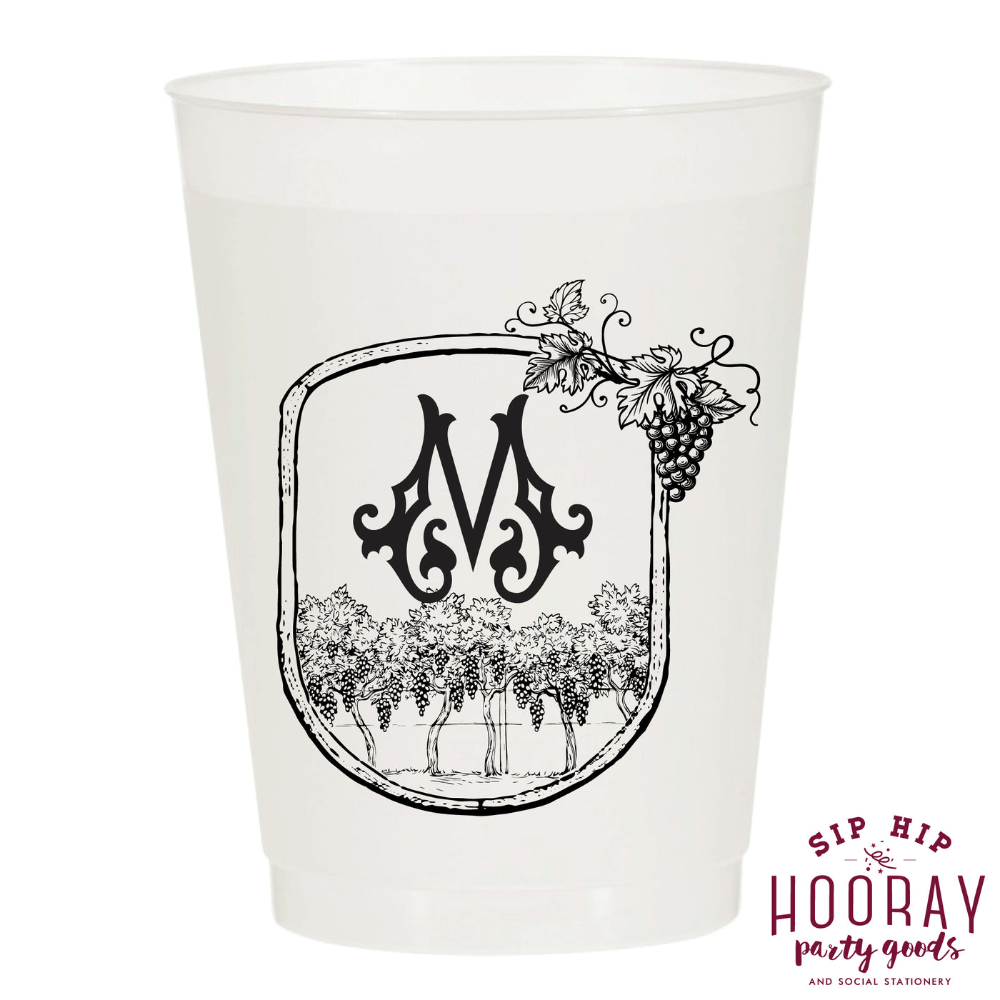 Nouveau Monogram Frosted Cups