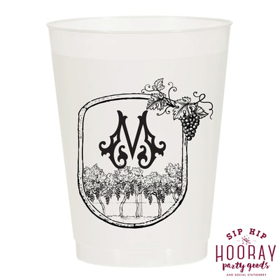 Nouveau Monogram Frosted Cups