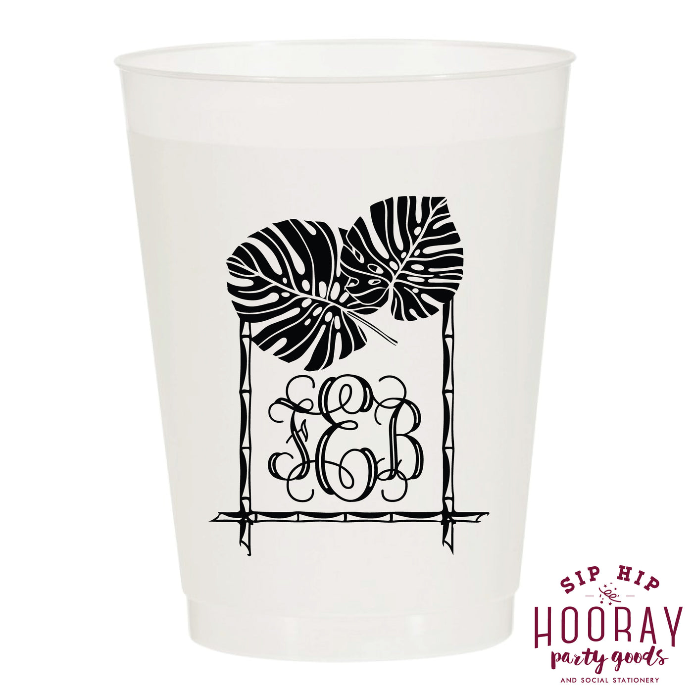 Nouveau Monogram Frosted Cups