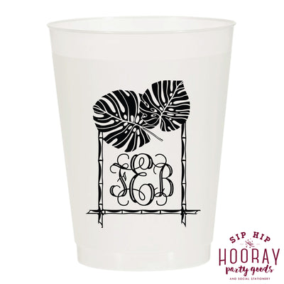Nouveau Monogram Frosted Cups