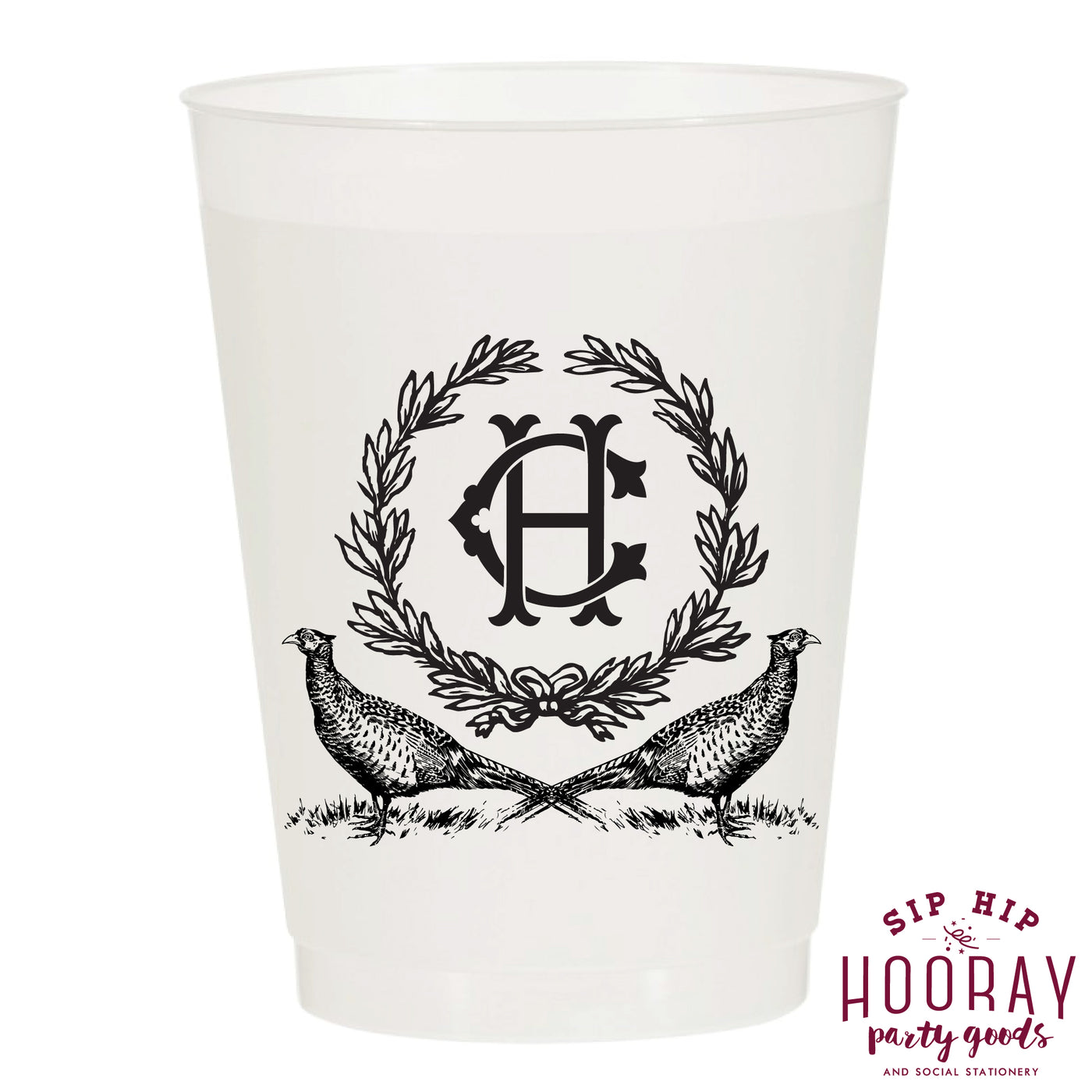 Nouveau Monogram Frosted Cups