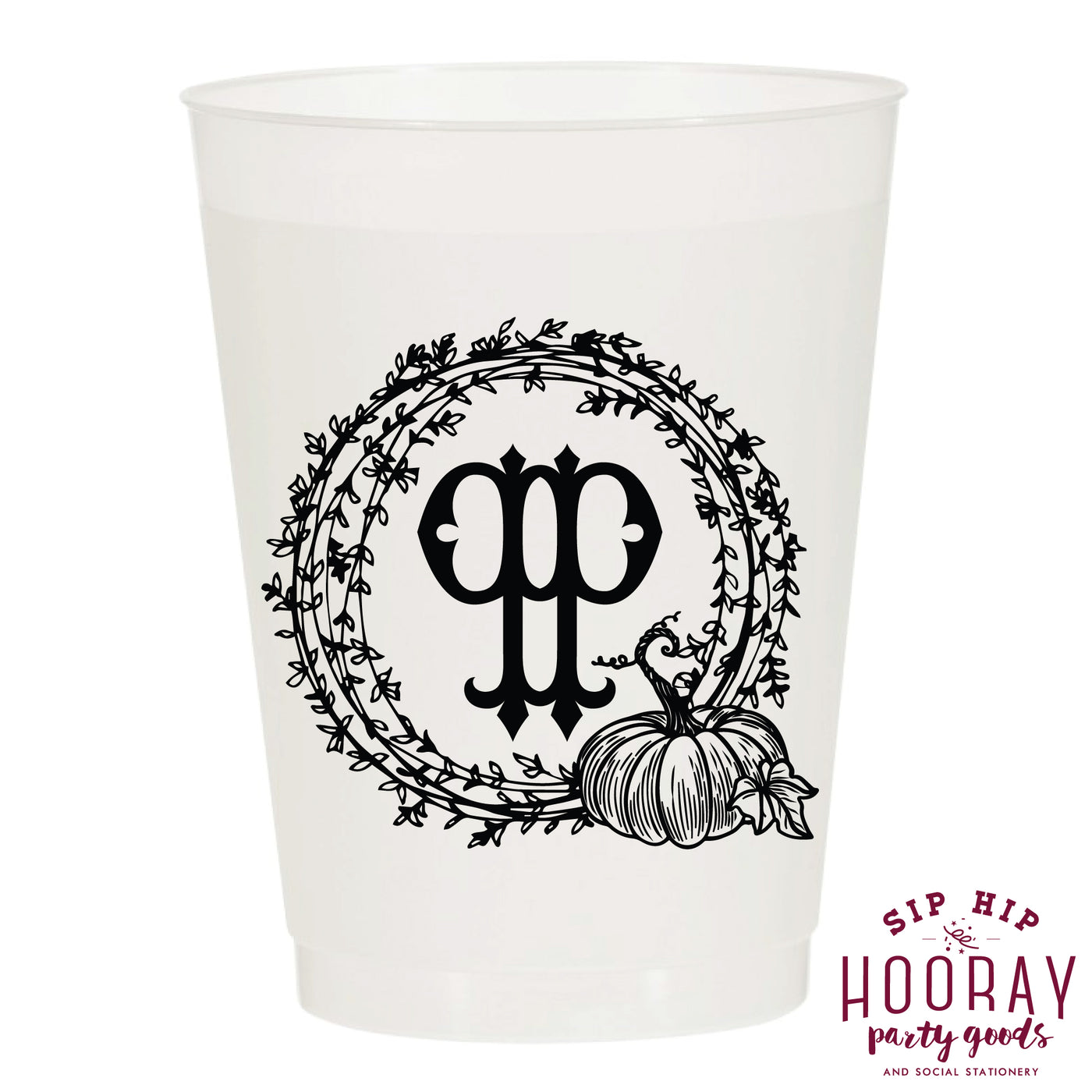 Nouveau Monogram Frosted Cups
