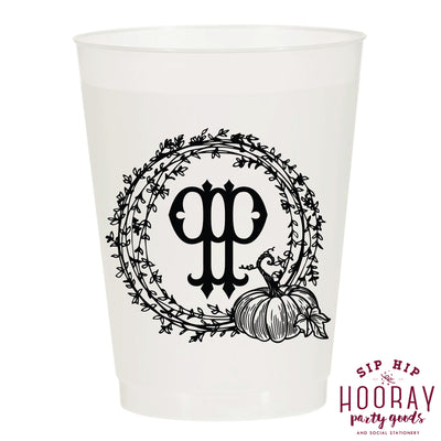 Nouveau Monogram Frosted Cups