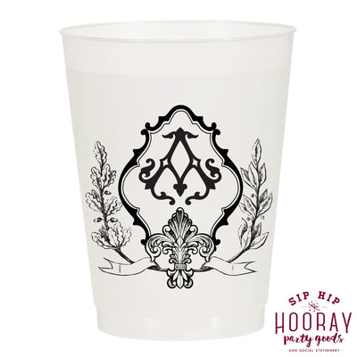 Nouveau Monogram Frosted Cups