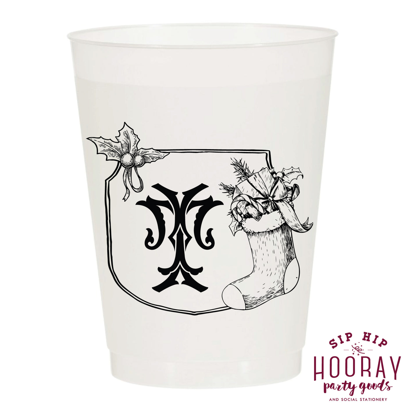 Nouveau Monogram Frosted Cups