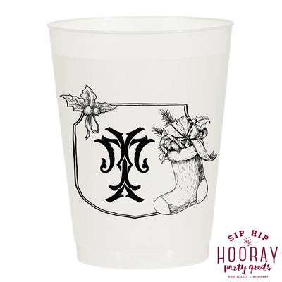 Nouveau Monogram Frosted Cups