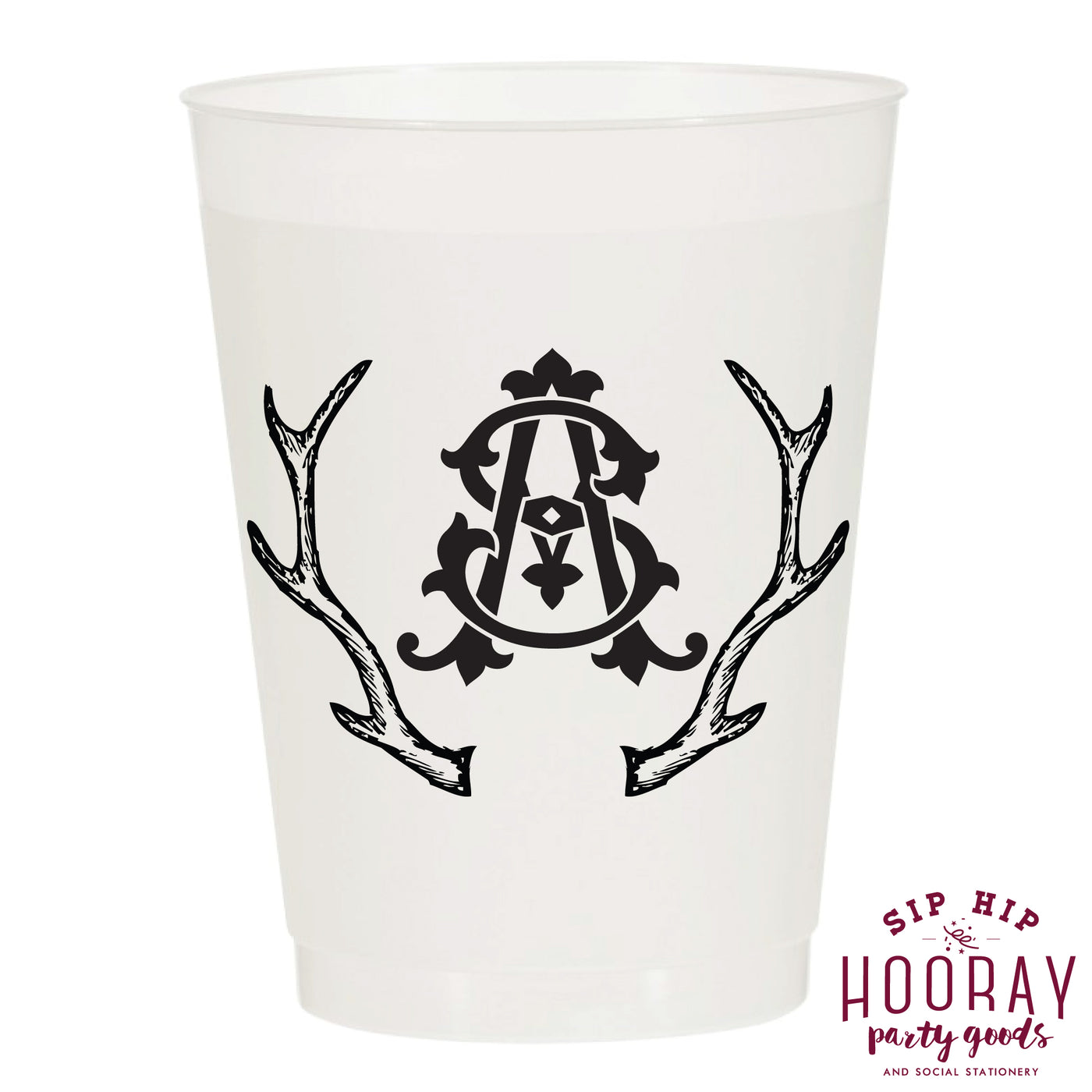 Nouveau Monogram Frosted Cups