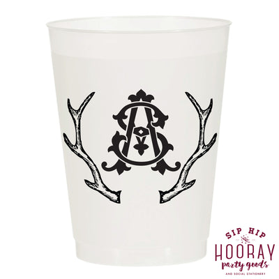 Nouveau Monogram Frosted Cups