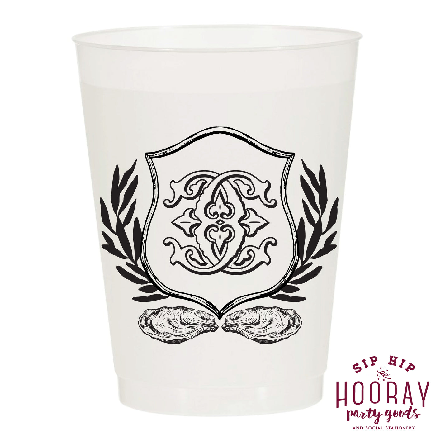 Nouveau Monogram Frosted Cups