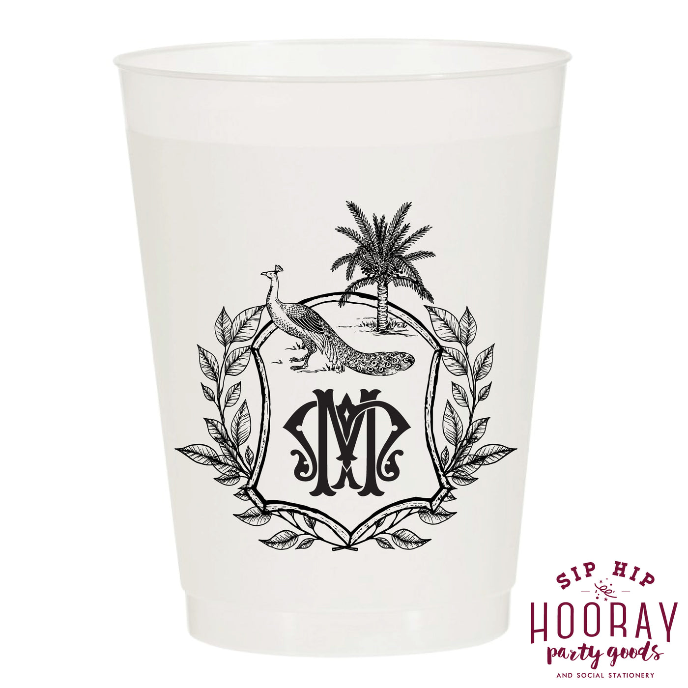 Nouveau Monogram Frosted Cups