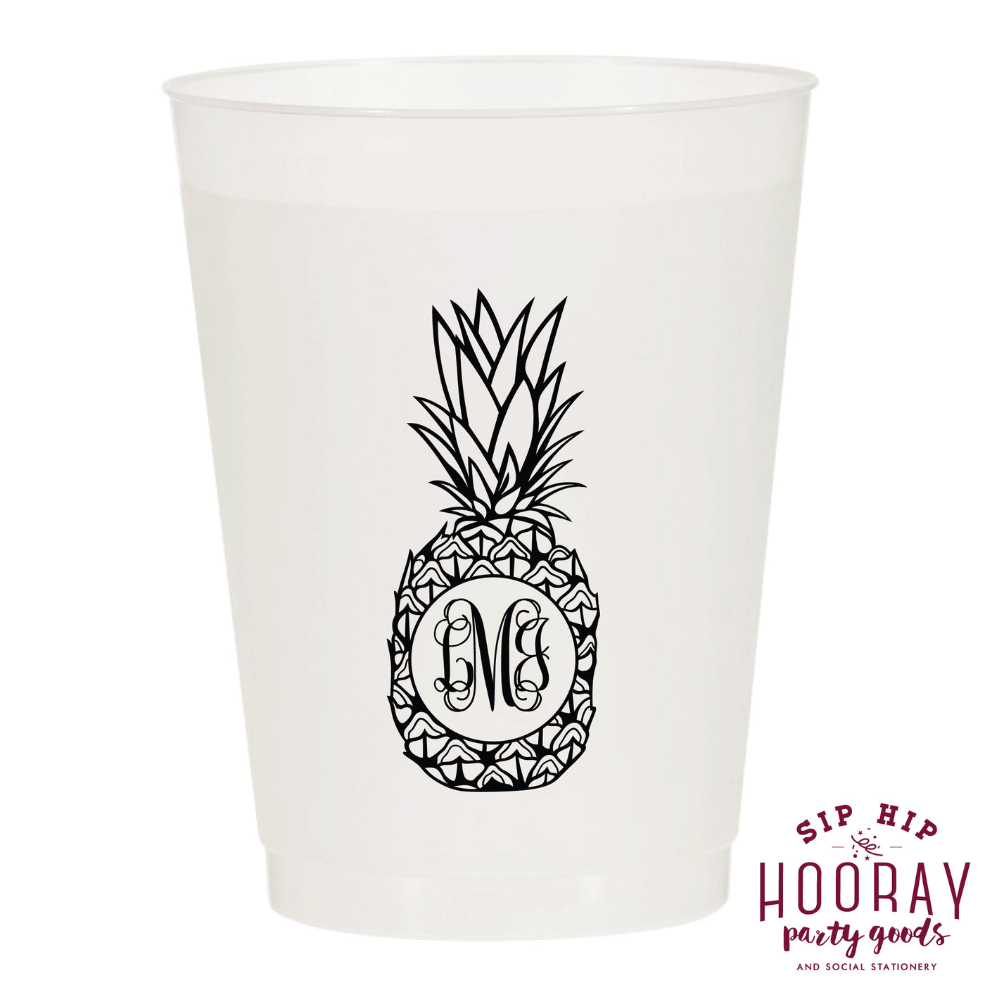 Nouveau Monogram Frosted Cups