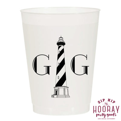 Nouveau Monogram Frosted Cups