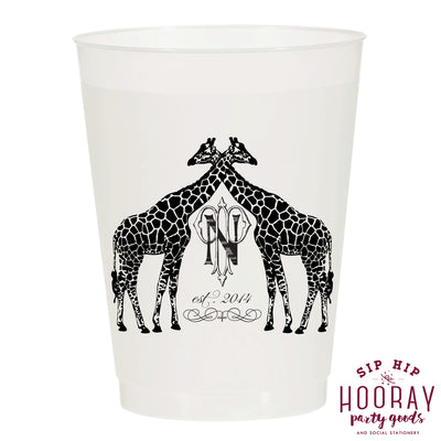 Nouveau Monogram Frosted Cups
