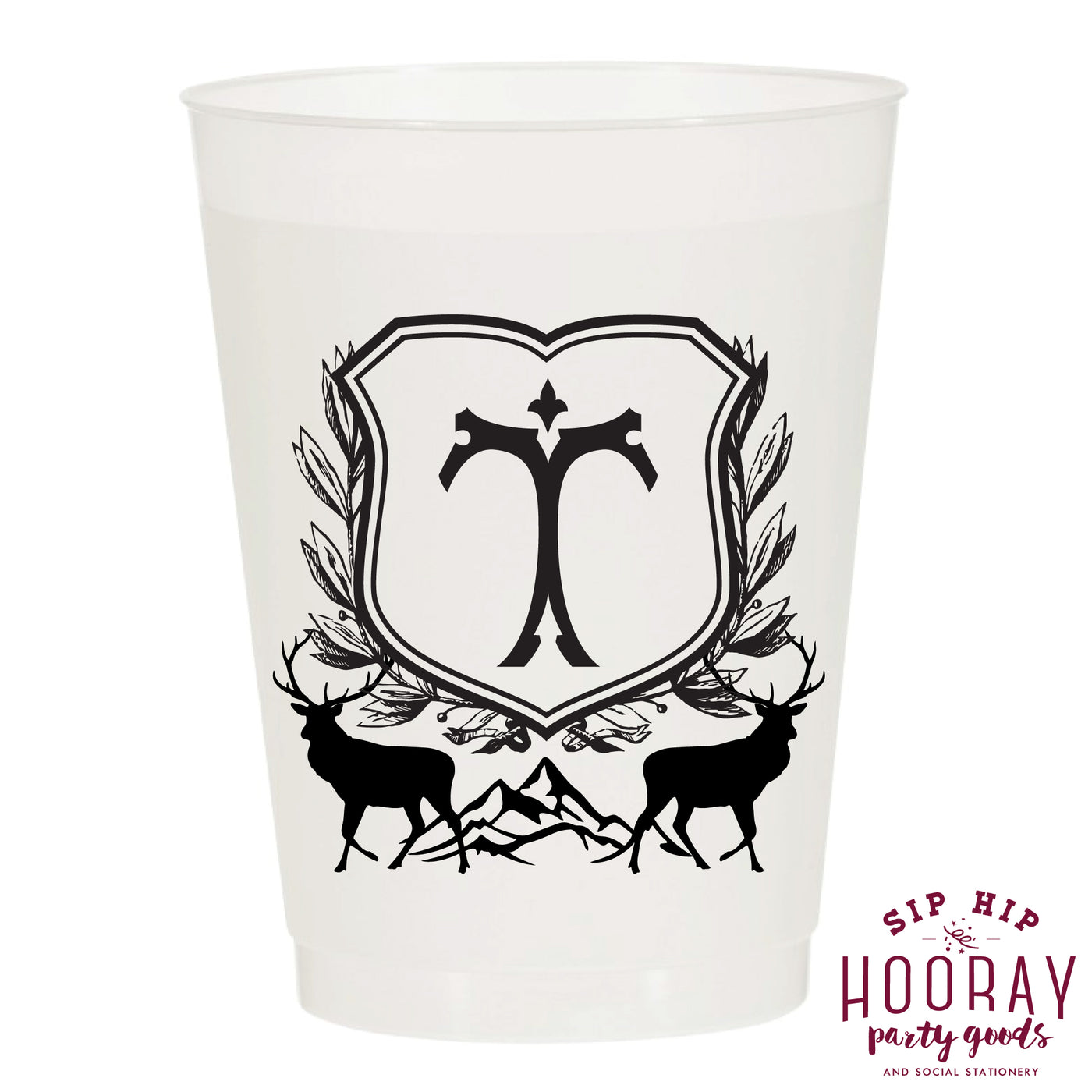 Nouveau Monogram Frosted Cups