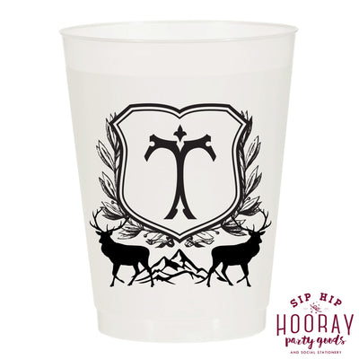 Nouveau Monogram Frosted Cups