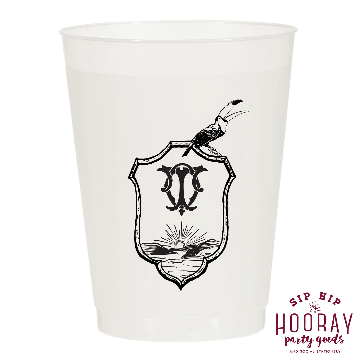 Nouveau Monogram Frosted Cups