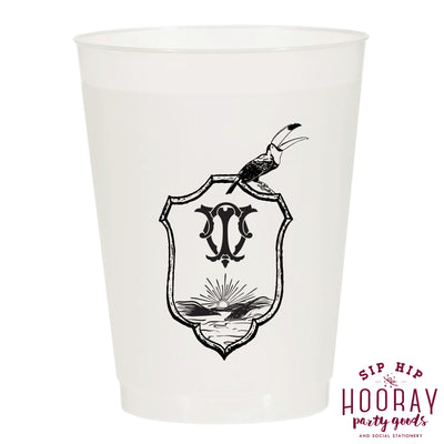 Nouveau Monogram Frosted Cups