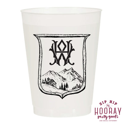 Nouveau Monogram Frosted Cups