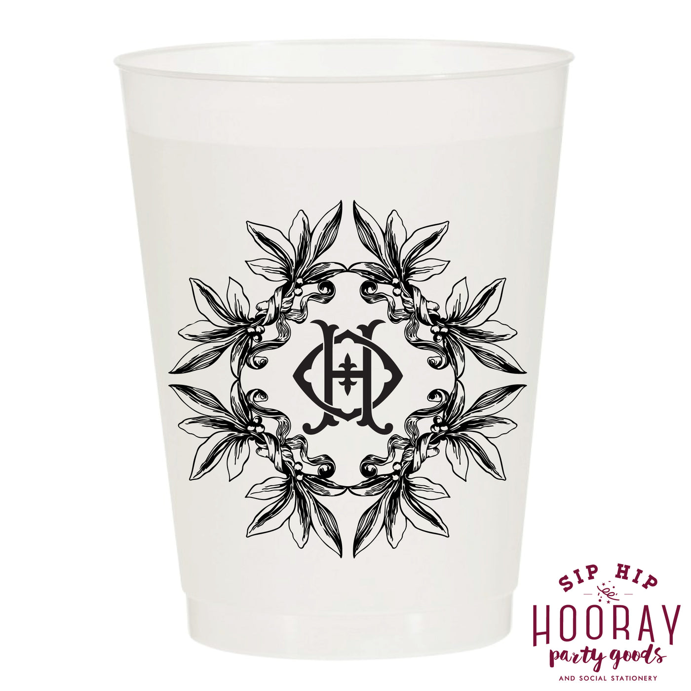 Nouveau Monogram Frosted Cups