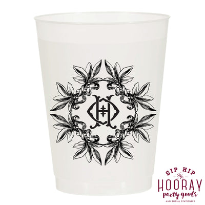 Nouveau Monogram Frosted Cups