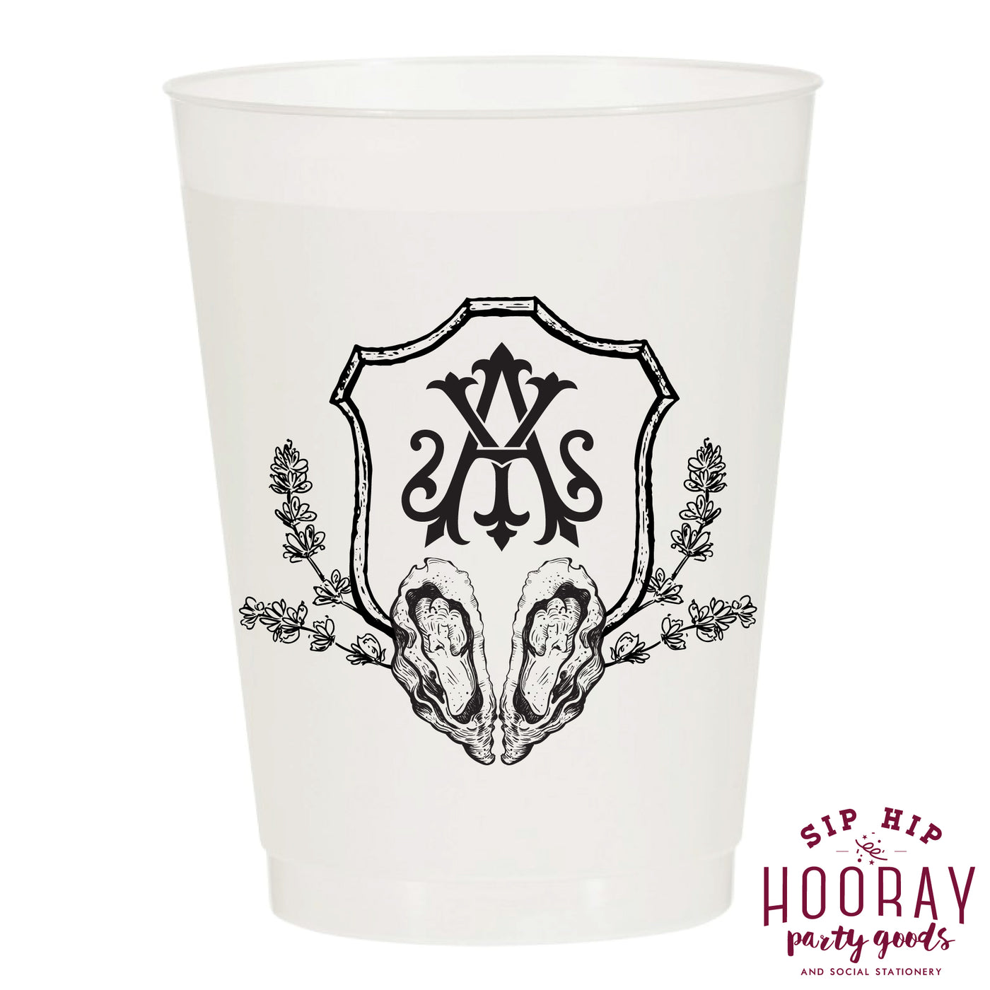 Nouveau Monogram Frosted Cups