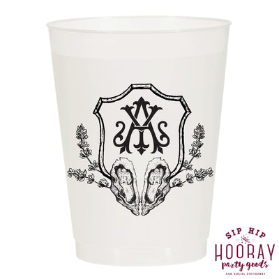 Nouveau Monogram Frosted Cups