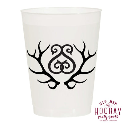 Nouveau Monogram Frosted Cups