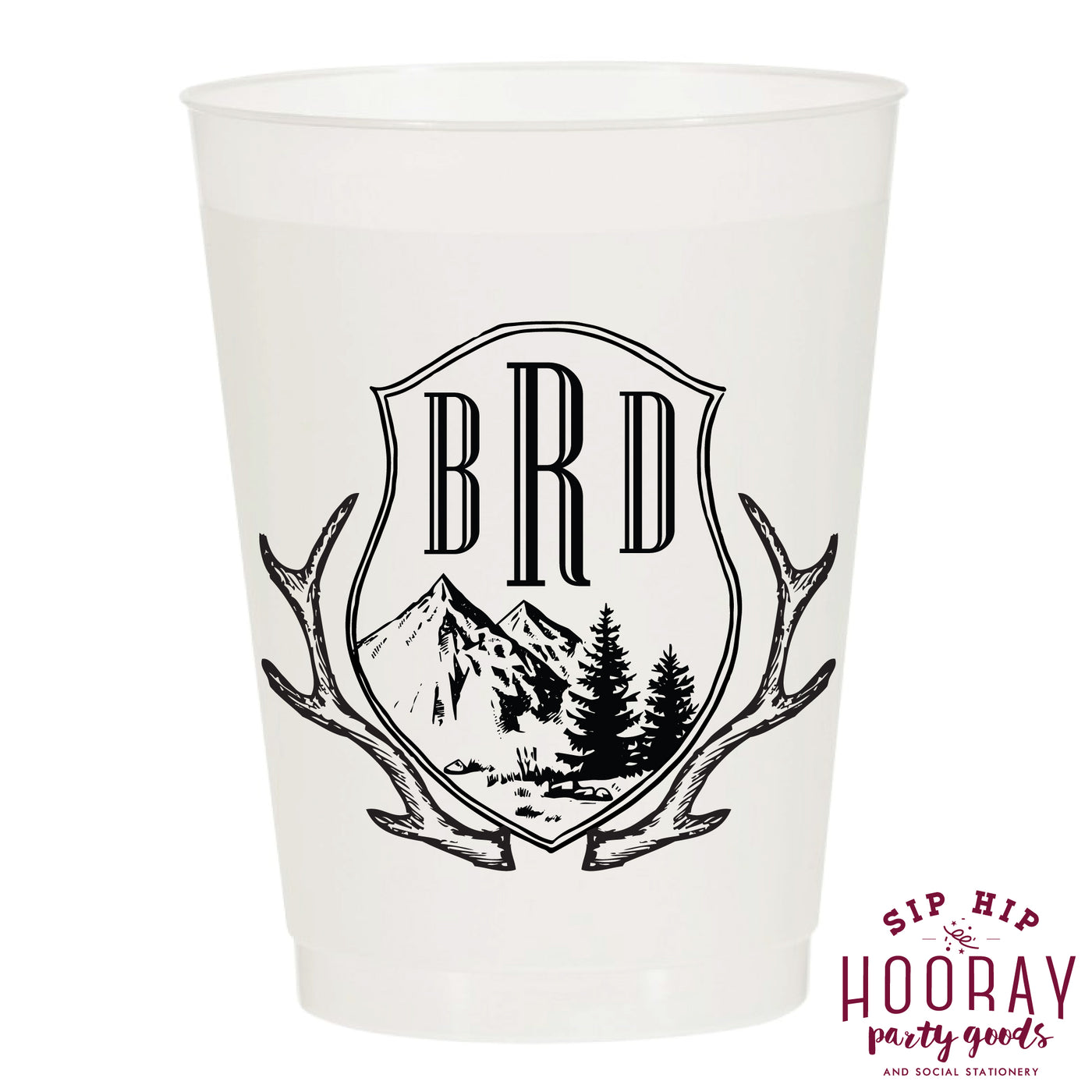 Nouveau Monogram Frosted Cups