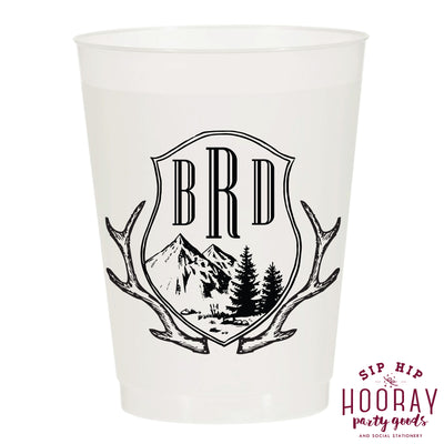 Nouveau Monogram Frosted Cups