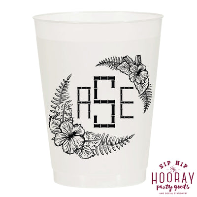 Nouveau Monogram Frosted Cups