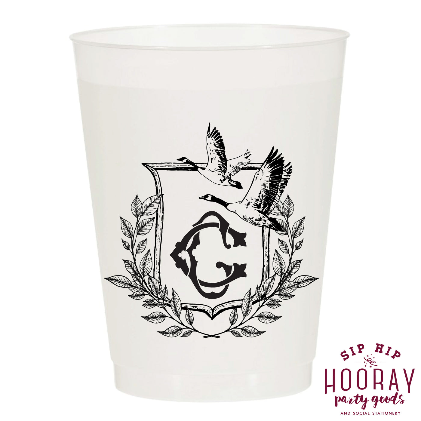 Nouveau Monogram Frosted Cups