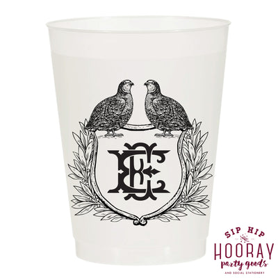 Nouveau Monogram Frosted Cups